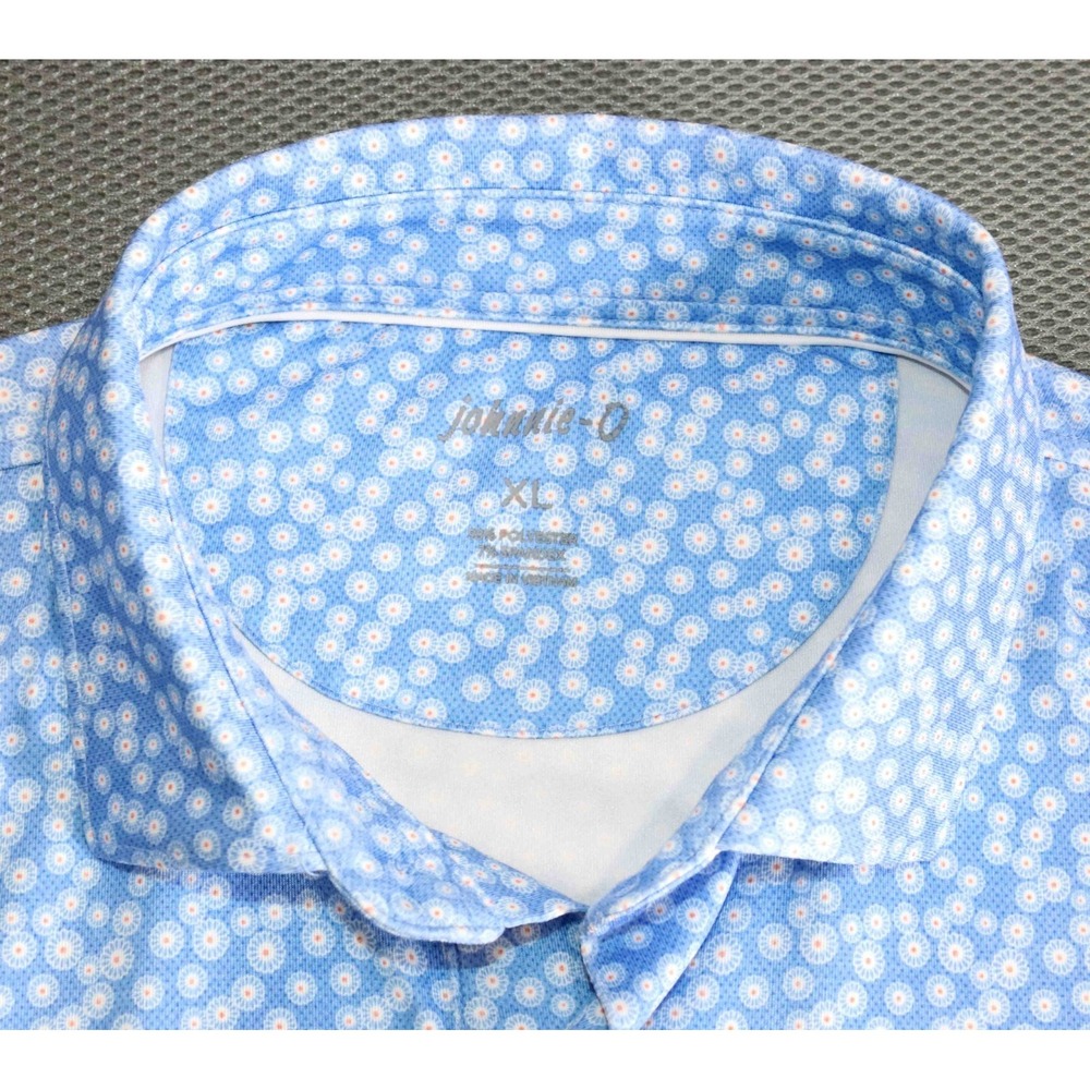 Johnnie O Costner‎ Blue All Over Print Performance Polo Shirt Mens Size XL - Picture 6 of 6